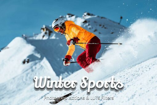 Winter Sports Photoshop Actions, Transform your winter sports photos with our collection of 35 Photoshop actions, 35 ACR presets (XMP), and 35 video LUTs (Cube). Add themes such as Cold, Bright White, Airy, Winter Sports, Icy, and more to your photos