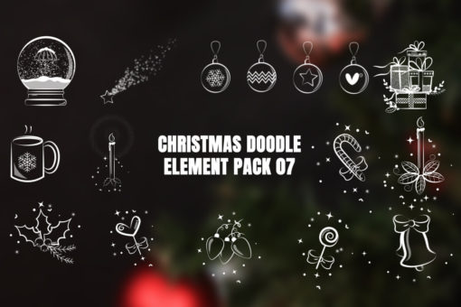 Christmas Doodle Elements Pack 07 Video Overlays