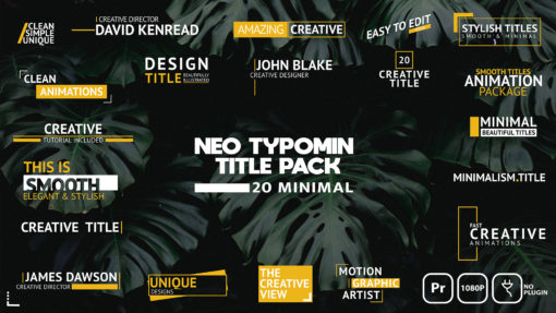 Neo Typomin Titles Pack (Premiere Pro MOGRT)
