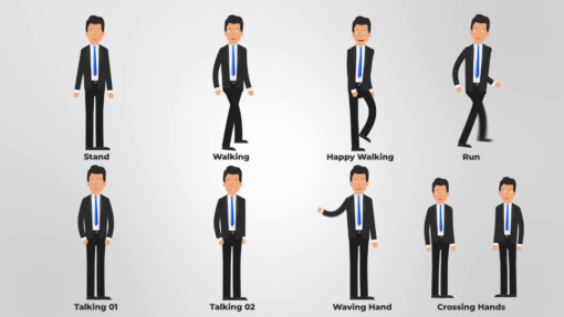Businessman Character Animation Pack After Effects Template